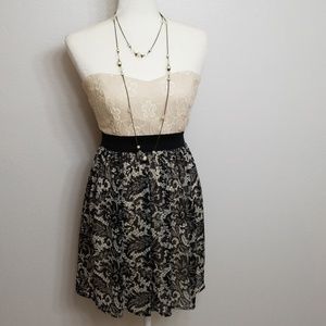 Strapless mini dress